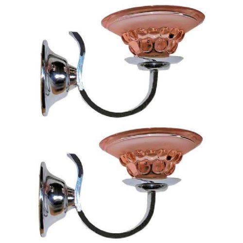 Art Deco French Glass and Chrome Wall Lights