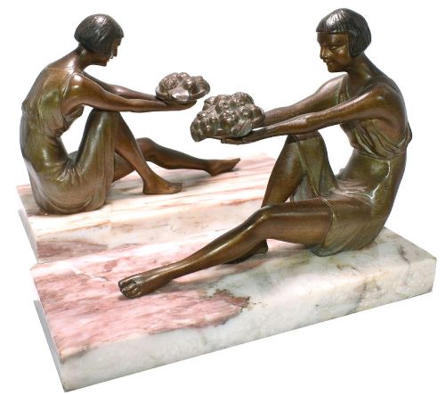Art Deco French Figural Bookends, Circa 1935