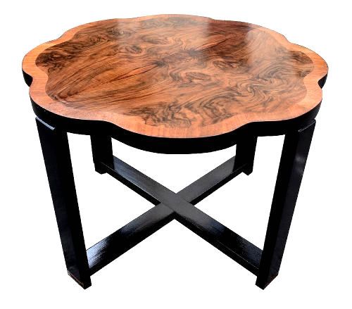 Art Deco Figured Walnut Table, C1930