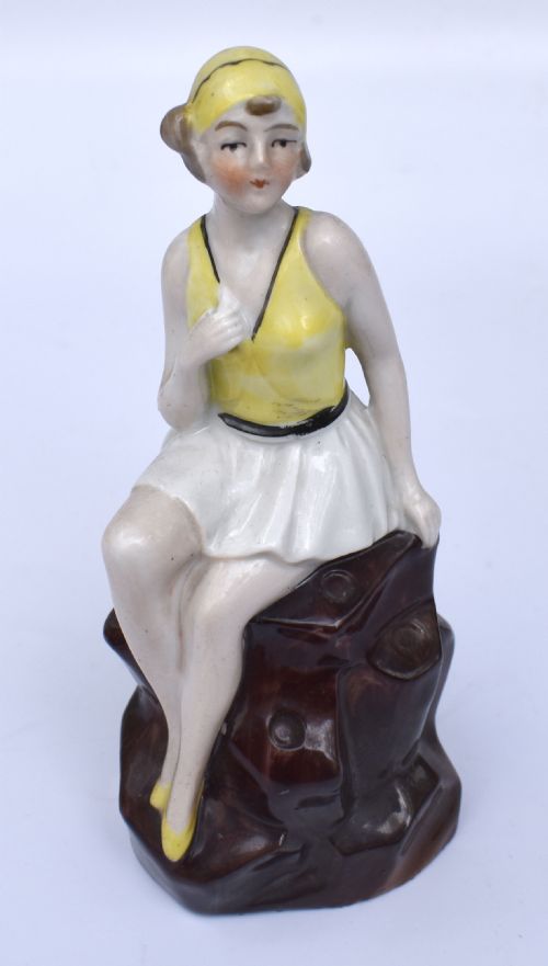 ART DECO FLAPPER BATHING BELLE HAT PIN HOLDER 1930'S - ADDITIONAL PHOTO 2