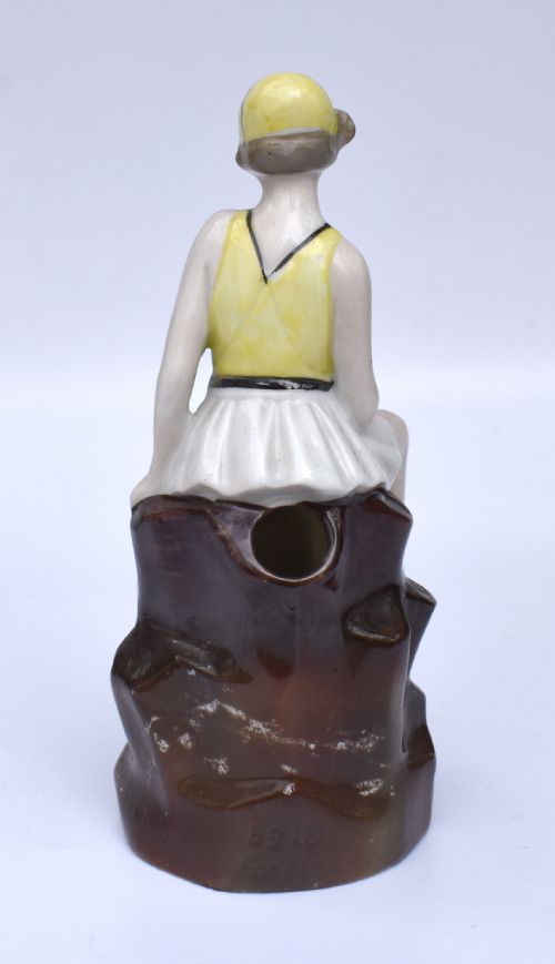 ART DECO FLAPPER BATHING BELLE HAT PIN HOLDER 1930'S - ADDITIONAL PHOTO 3
