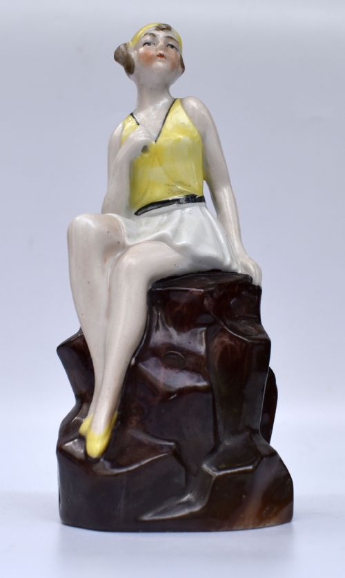ART DECO FLAPPER BATHING BELLE HAT PIN HOLDER 1930'S - ADDITIONAL PHOTO 6
