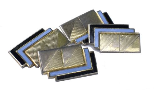 Art Deco Modernist Matching Pair of Gold Plated Gents Cufflinks, C1930
