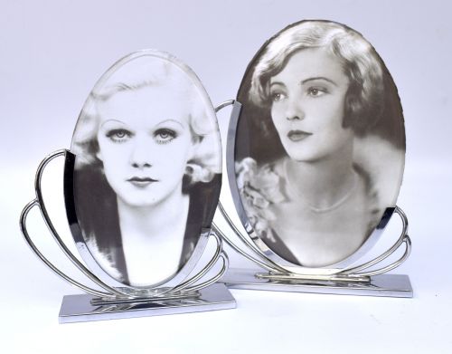 Art Deco Pair of Matching 1930'S Chrome Picture Frames