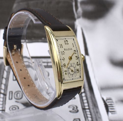 fig 2. Art Deco Gents 10k R Gold Wristwatch by Bulova, 'Minute Man' c1937, Serviced