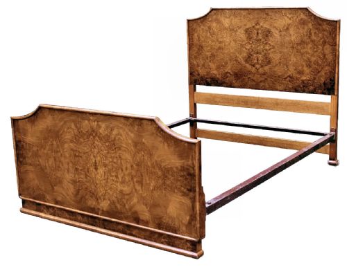 Art Deco Figured Walnut Double Bed, C1930s