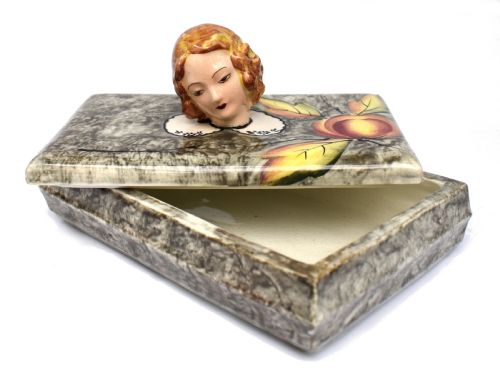 Art Deco Ceramic Trinket Box by Goldscheider, C1930