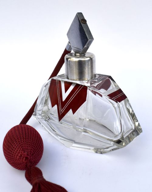 ART DECO LARGE CRYSTAL CUT GLASS PERFUME ATOMIZER C1930 - ADDITIONAL PHOTO 2