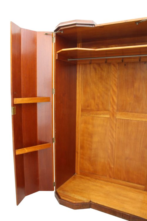 fig 1. Art Deco Triple Breakfront Walnut Wardrobe , c1930