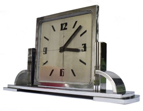 Art Deco Modernist Clock by Imhof, Swiss, C1930