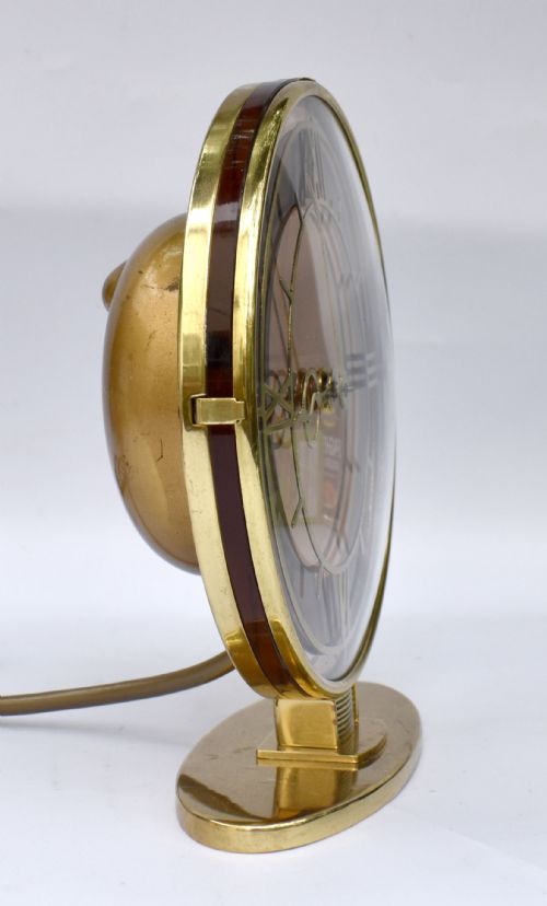 ART DECO BRASS MIRRORED CLOCK C1930 - ADDITIONAL PHOTO 2