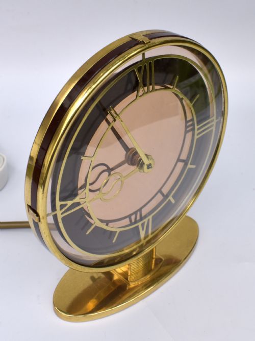 ART DECO BRASS MIRRORED CLOCK C1930 - ADDITIONAL PHOTO 3