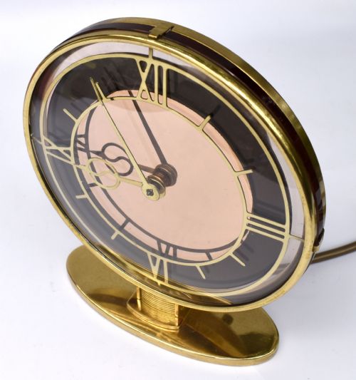 ART DECO BRASS MIRRORED CLOCK C1930 - ADDITIONAL PHOTO 6
