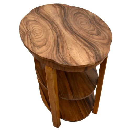 ART DECO WALNUT THREE TIER BOOK TABLE C1930 - ADDITIONAL PHOTO 1