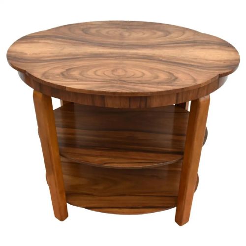 ART DECO WALNUT THREE TIER BOOK TABLE C1930 - ADDITIONAL PHOTO 2