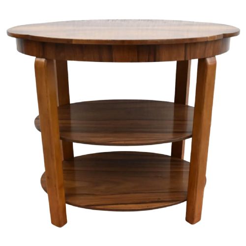 ART DECO WALNUT THREE TIER BOOK TABLE C1930 - ADDITIONAL PHOTO 3