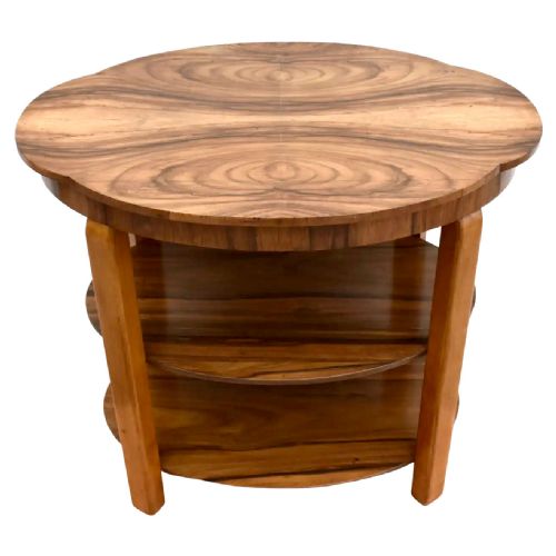 ART DECO WALNUT THREE TIER BOOK TABLE C1930 - ADDITIONAL PHOTO 4