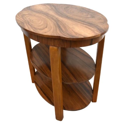 ART DECO WALNUT THREE TIER BOOK TABLE C1930 - ADDITIONAL PHOTO 6