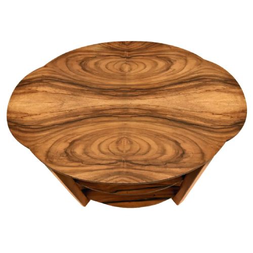 ART DECO WALNUT THREE TIER BOOK TABLE C1930 - ADDITIONAL PHOTO 7