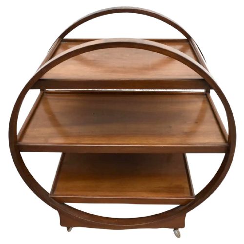 Art Deco Hostess Trolley Cart in Walnut, C1930