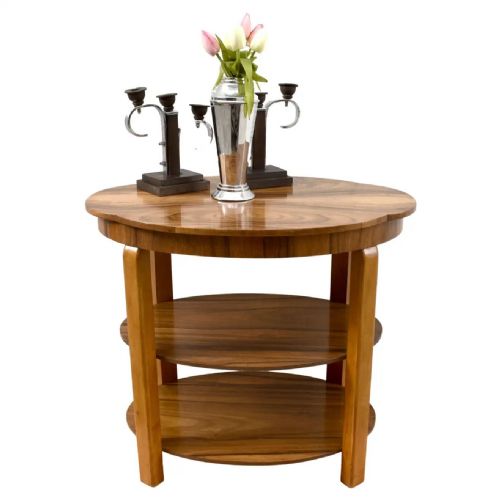 ART DECO WALNUT THREE TIER BOOK TABLE C1930 - ADDITIONAL PHOTO 10