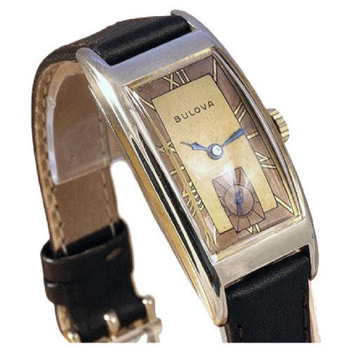 fig 2. Art Deco 10k Rolled Gold Gents Wristwatch by Bulova, Fully Serviced, c1943