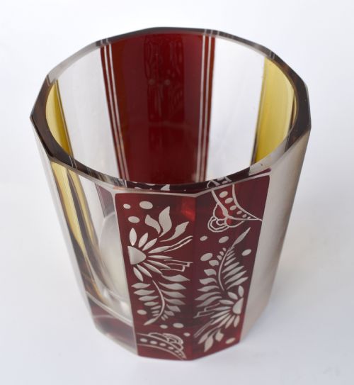 ART DECO CZECH GLASS DECANTER SET AND GLASSES C 1930 - ADDITIONAL PHOTO 6