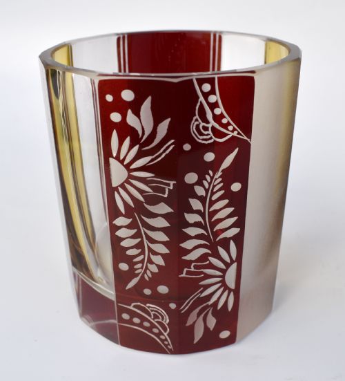 ART DECO CZECH GLASS DECANTER SET AND GLASSES C 1930 - ADDITIONAL PHOTO 7