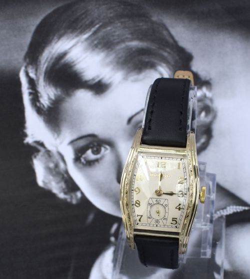 fig 1. Art Deco Gents 10k Rolled Gold Bulova Watch, c1939
