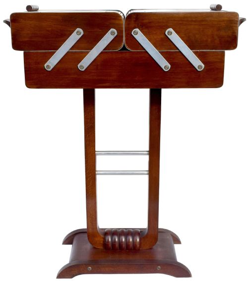 ART DECO FRENCH WORK BOX ON STAND CIRCA 1930 - ADDITIONAL PHOTO 1