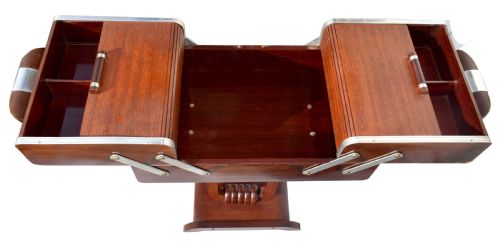 ART DECO FRENCH WORK BOX ON STAND CIRCA 1930 - ADDITIONAL PHOTO 2
