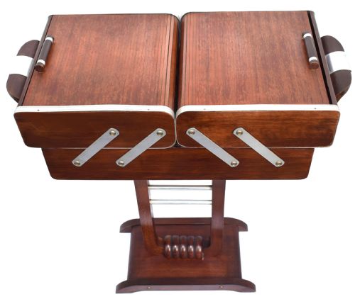 ART DECO FRENCH WORK BOX ON STAND CIRCA 1930 - ADDITIONAL PHOTO 5