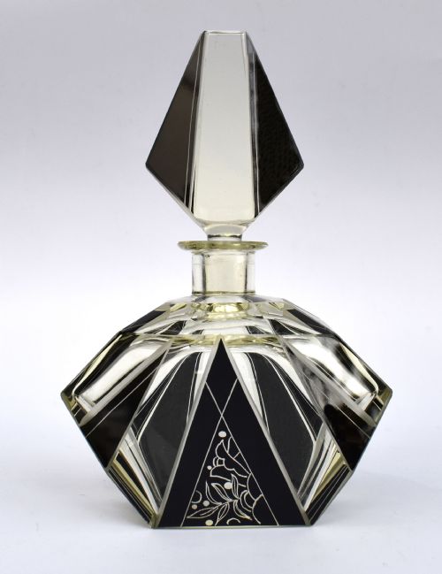 Art Deco Cut Glass Perfume Bottle by Karl Palda, C1930s