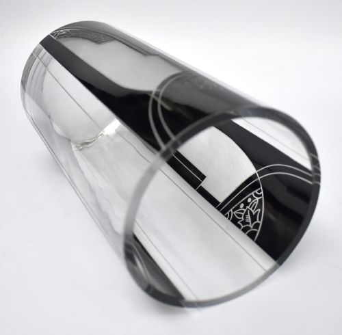 ART DECO TALL GLASS ETCHED VASE C1935 - ADDITIONAL PHOTO 7