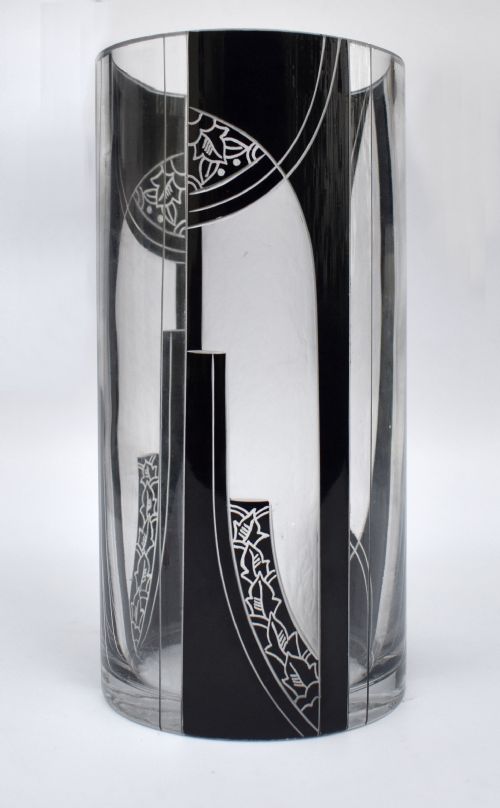 ART DECO TALL GLASS ETCHED VASE C1935 - ADDITIONAL PHOTO 10