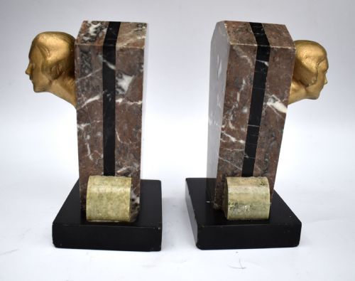 Art Deco 1930'S Matching Pair of Figural Bookends