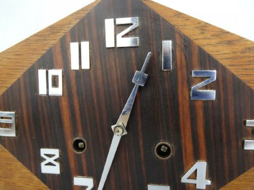 ART DECO MANTEL CLOCK BY PFEILKREUZ JUNGHANS C1930 - ADDITIONAL PHOTO 2