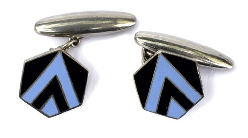 Art Deco Mens Geometric Cufflinks, C1930