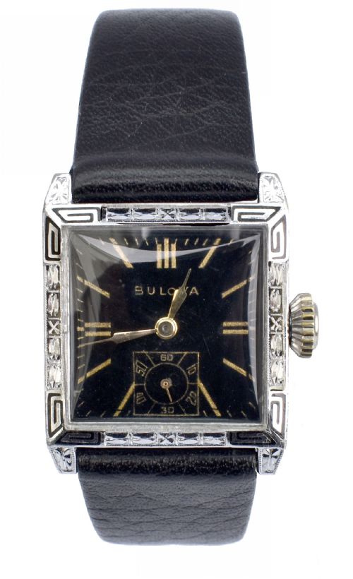 fig 1. Art Deco, c1928 14k white GF Gents Watch, Newly Serviced, Made By Bulova
