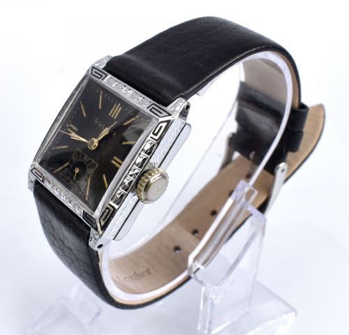 fig 2. Art Deco, c1928 14k white GF Gents Watch, Newly Serviced, Made By Bulova