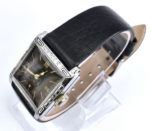fig 3. Art Deco, c1928 14k white GF Gents Watch, Newly Serviced, Made By Bulova