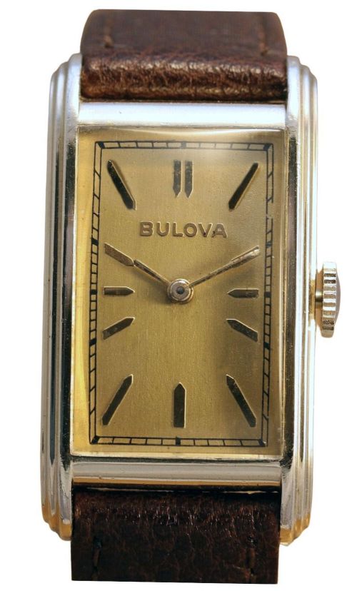 ART DECO GENTS 10K GF WRISTWATCH BY BULOVA C1937