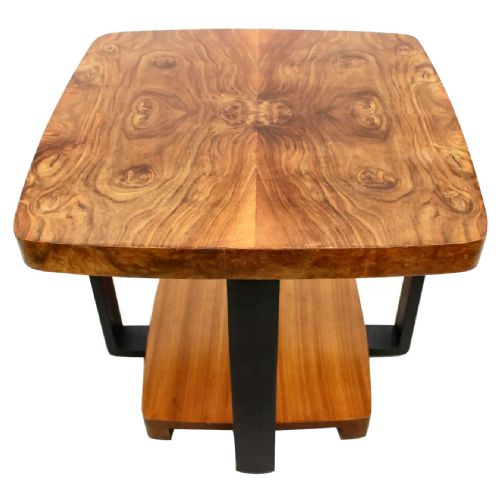 Art Deco Walnut & Ebonised Occasional Sofa Table, C1930