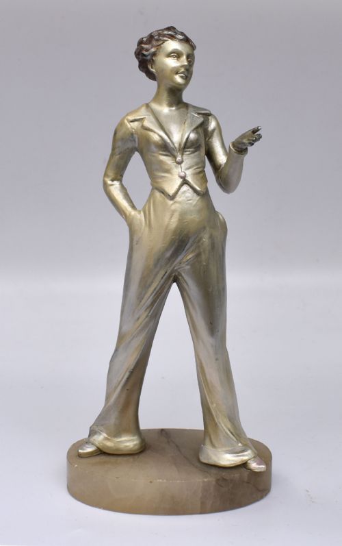 Art Deco Spelter Figure by Josef Lorenzl, Circa 1930'S