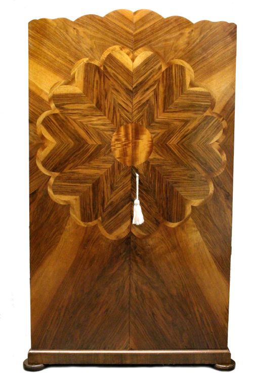 Art Deco Walnut Single Wardrobe, C1930