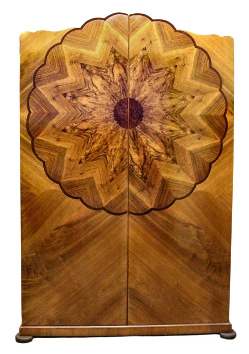 Art Deco Double Walnut Wardrobe, C1930