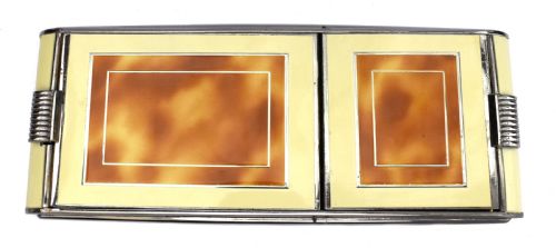 Art Deco Streamline Enamel Combination Compact, C1930