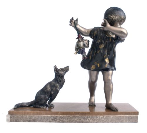 Art Deco Cold Painted Spelter Figural Group, C1930