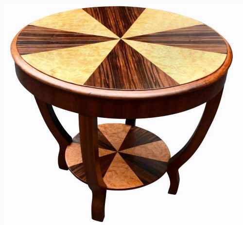 Art Deco Two-tier Occasional Table in Walnut and Maple, C1930s