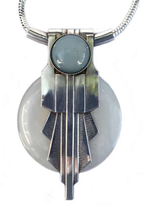 Modernist French Statement Pendant Necklace